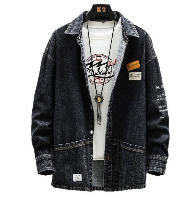 新入荷メンズ Gジャン ジージャン デニムジャケット デニムシャツ 長袖 ジージャンジャケット ショート丈 春秋 ブルー 黒 2色 M~3XL拍卖