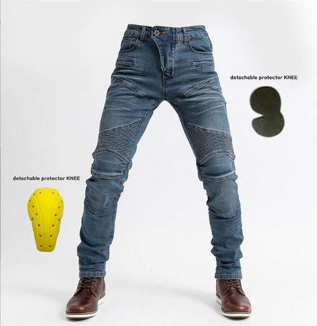 上質お洒落パンツ デニム ジーンズ メンズ ライダース レーシング ツーリングバイク用 良質 オールシーズン プロテクター装備 S~3XL ブルー拍卖