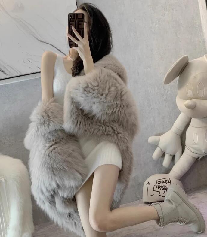 人気品ファーコート 長袖アウター フェイクファー カジュアル シンプル もこもこ かわいい 秋冬 ジャケット 羽織 フリー グレー拍卖