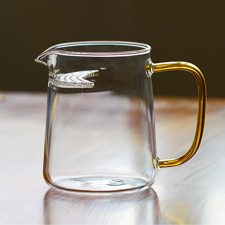 新品手作り 耐熱 ティーポット 450ML ガラス 茶こし付き ガラスポット ジャンピング フルーツティー ガラス急須 直火可拍卖