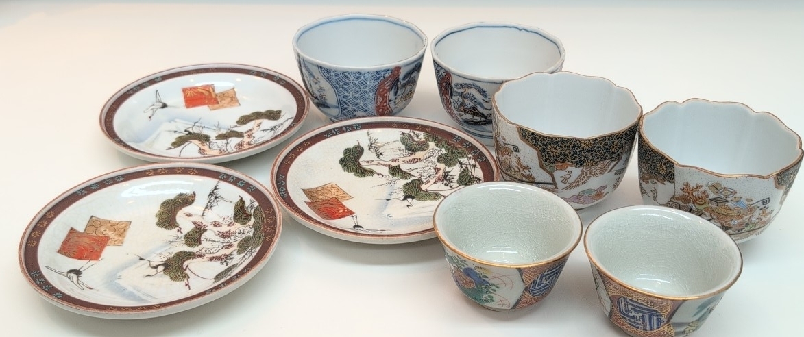 九谷焼 和食器 酒器 湯呑 お猪口 陶器 アンティーク お皿 小皿 茶碗蒸し 副菜 九谷 庄三 久造拍卖