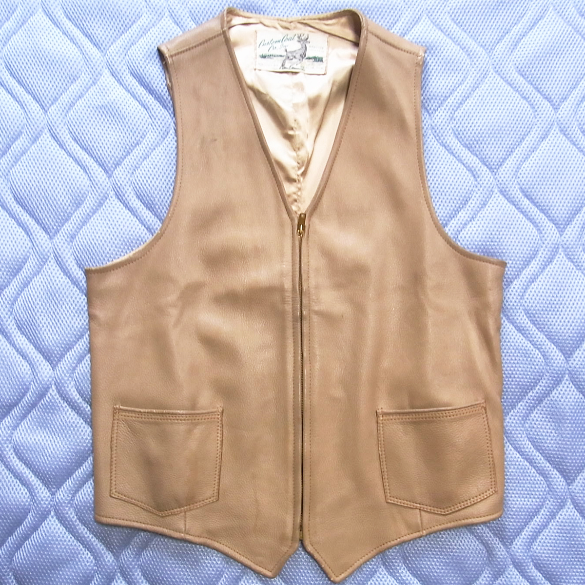 CUSTOM COAT カスタムコート | ディアスキン レザーベスト 鹿革 60S 70S VINTAGE 古着 DEERRSKIN VEST BERLIN拍卖