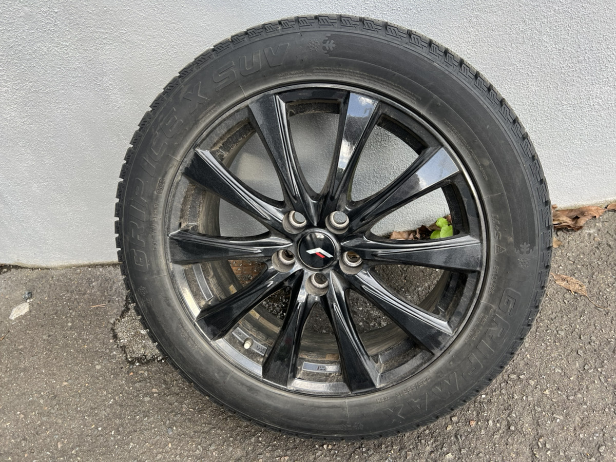中古 冬タイヤ スタッドレス&ホイール 4本セット 40系 新型 アルファード ヴェルファイア 225/55R19 7.0J 5穴/PCD120 引き取り限定拍卖