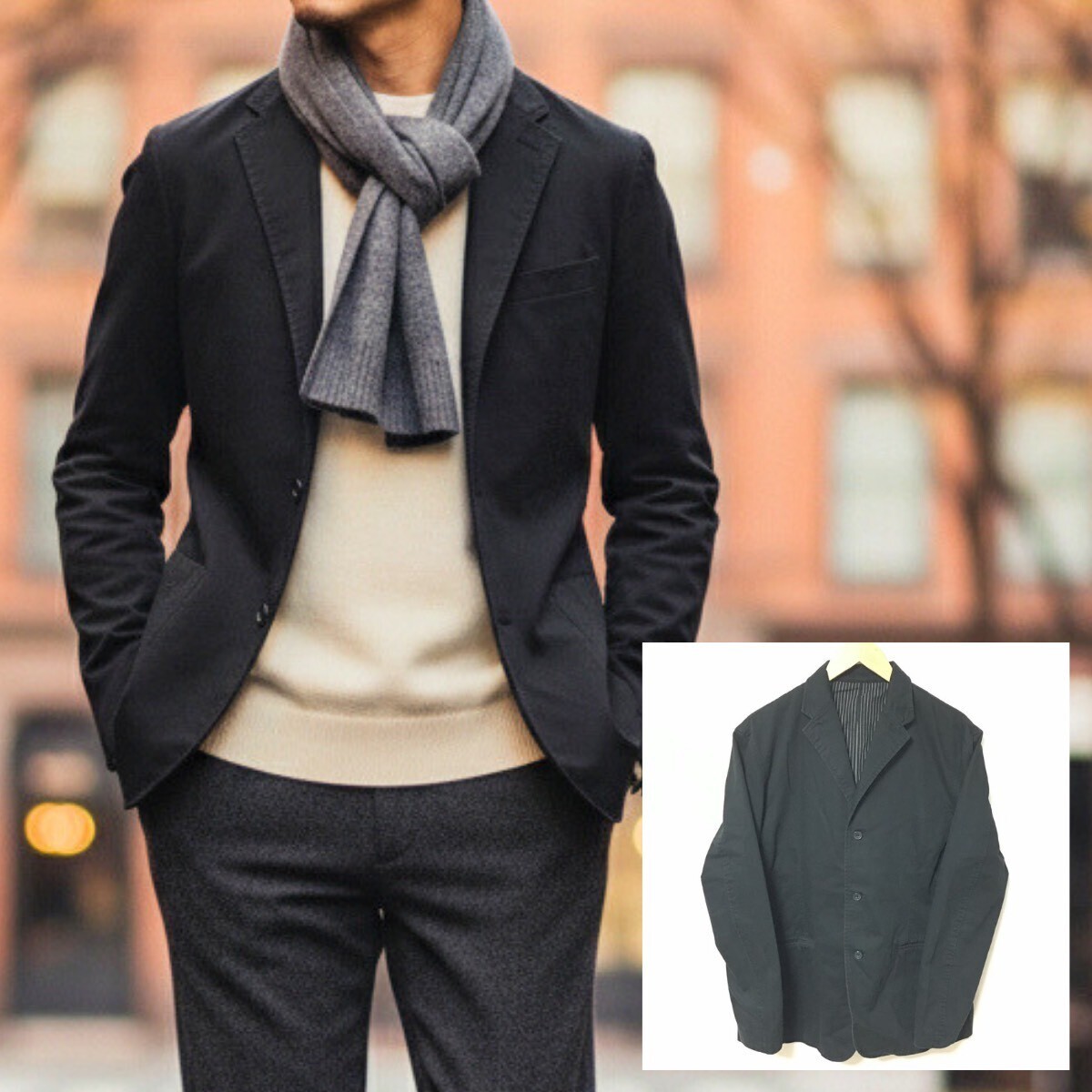 スタイリッシュ◎【PERSON'S JEANS】パーソンズ ジーンズ テーラード ジャケット コート アウター ブラック メンズ サイズ L /Y36965fa拍卖