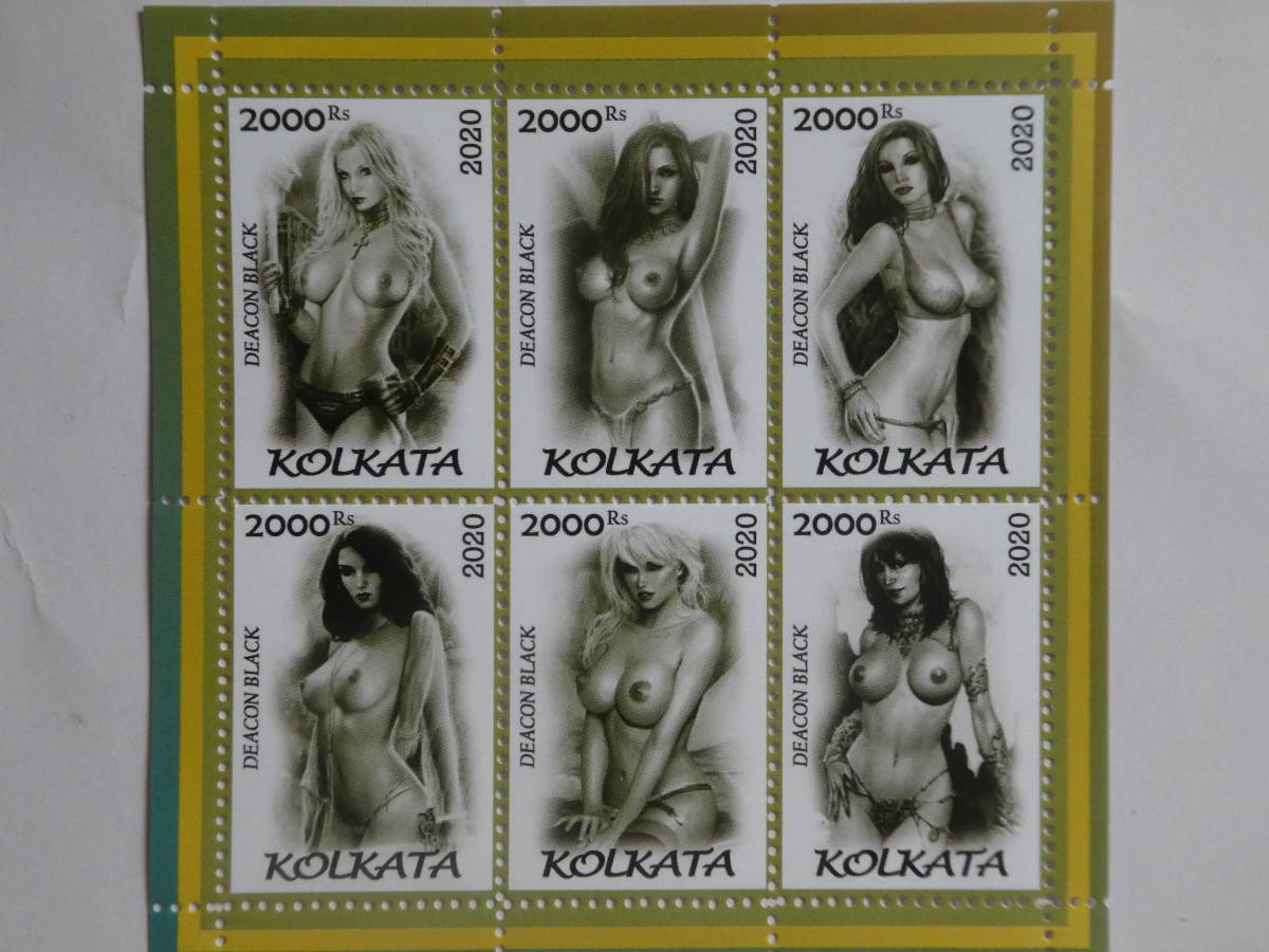 インド(コルカタ)切手『ヌード』6枚シートH拍卖