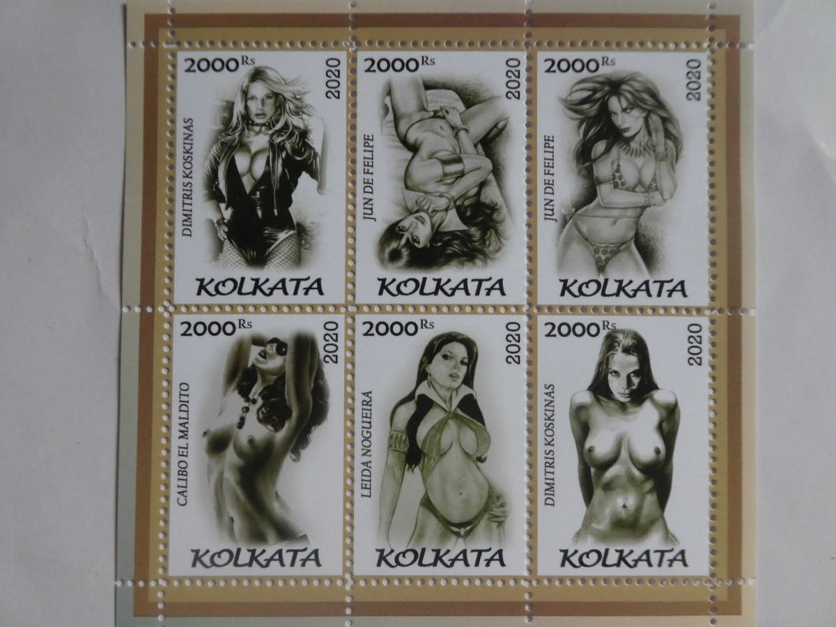 インド(コルカタ)切手『ヌード』6枚シートM 拍卖