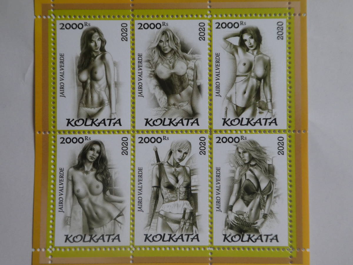 インド(コルカタ)切手『ヌード』6枚シートG拍卖