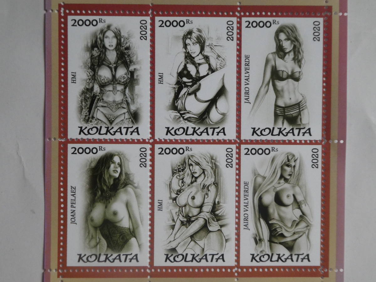 インド(コルカタ)切手『ヌード』6枚シートK 拍卖
