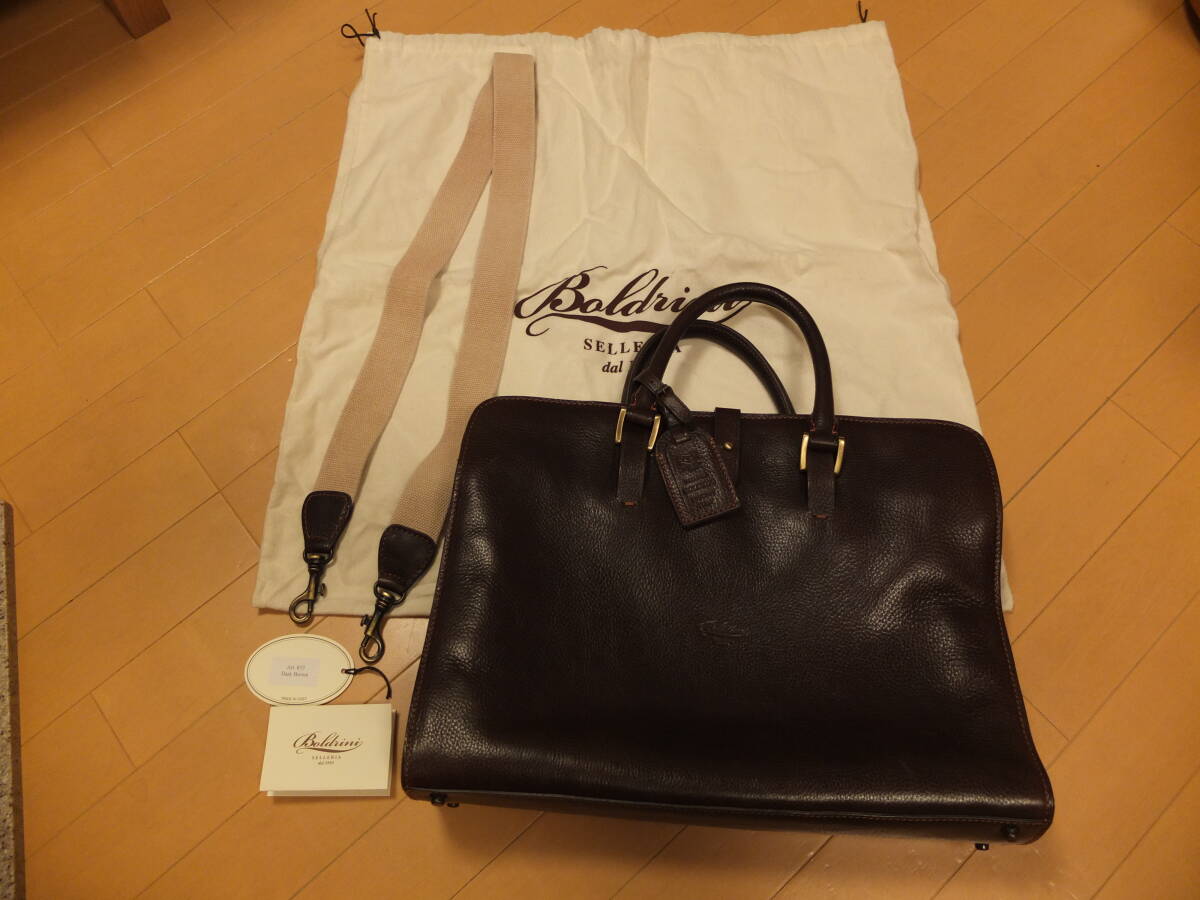 Boldrini Selleria ボルドリーニ セレリア ビジネスバッグ ダークブラウン 廃盤デッドストック 極美品 縦30×横40拍卖