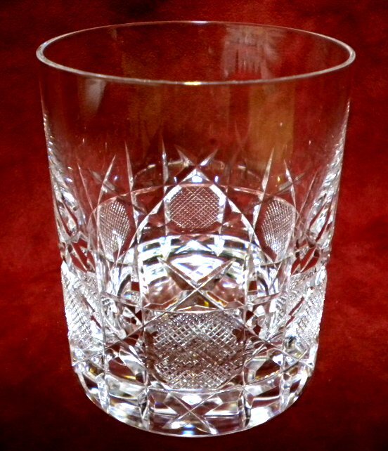 売切 クリスタル カット ロックグラス 1客 容量270cc 箱無 D/D 、纏め購入特典有 寸法φ上76/下73×H93mm 重量375g 口元厚1.7mm 底厚16mm拍卖