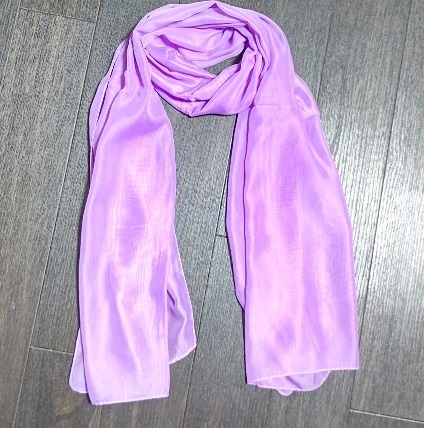 スカーフ シフォン シンプル 無地(ライトパープル)薄手 ショール 冷房対策 UVカット 新品拍卖