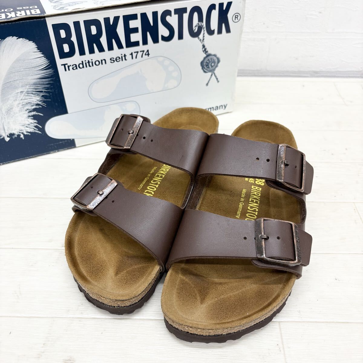M29〓 箱付き BIRKENSTOCK ビルケンシュトック アリゾナ サンダル レディース ダークブラウン サイズ24.5 靴 シューズ カジュアルシューズ拍卖