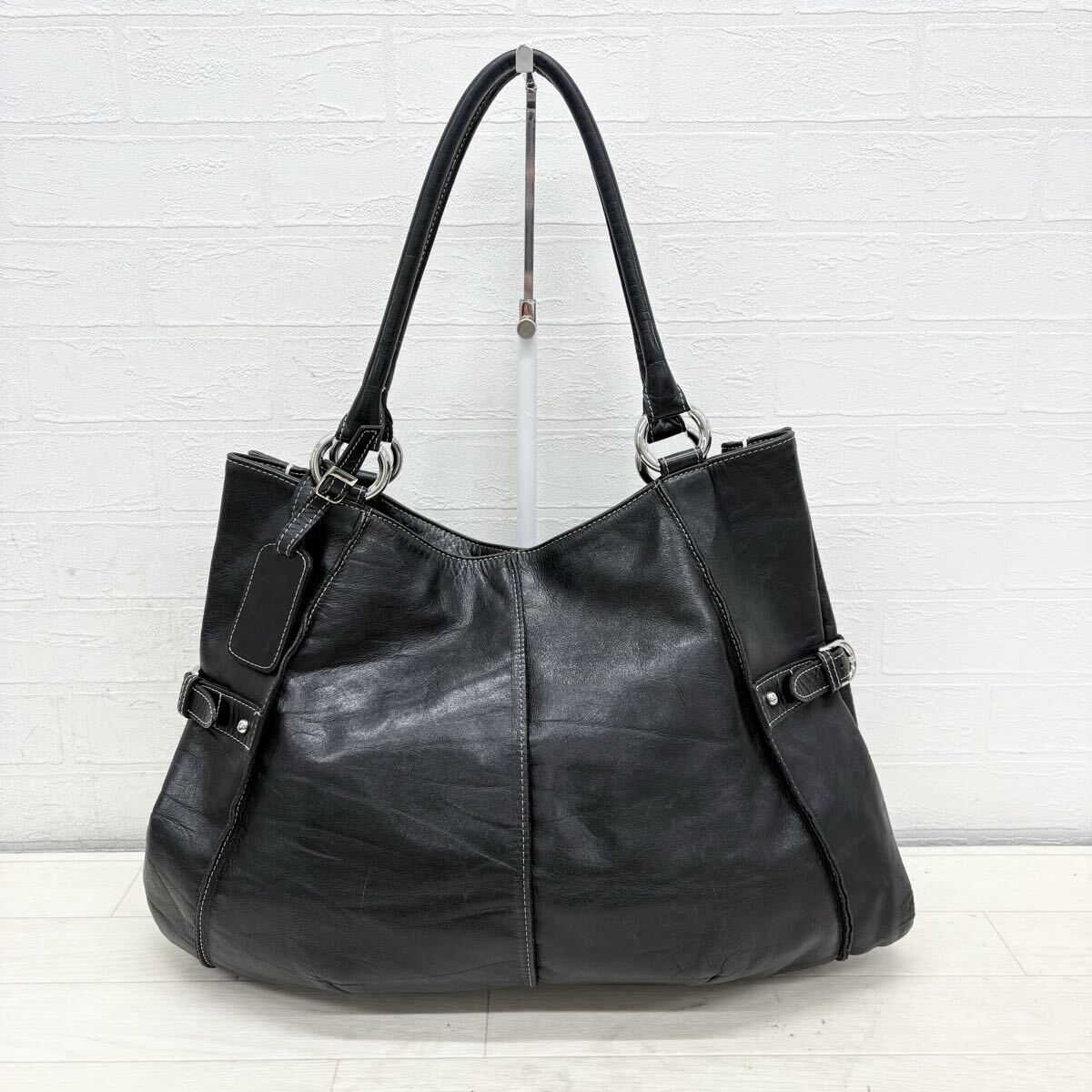 1808〓 GINZA Kanematsu 銀座かねまつ トートバッグ ハンドバッグ レディース ブラック 鞄 手提げ鞄 ワンショルダーバッグ レザーバッグ拍卖