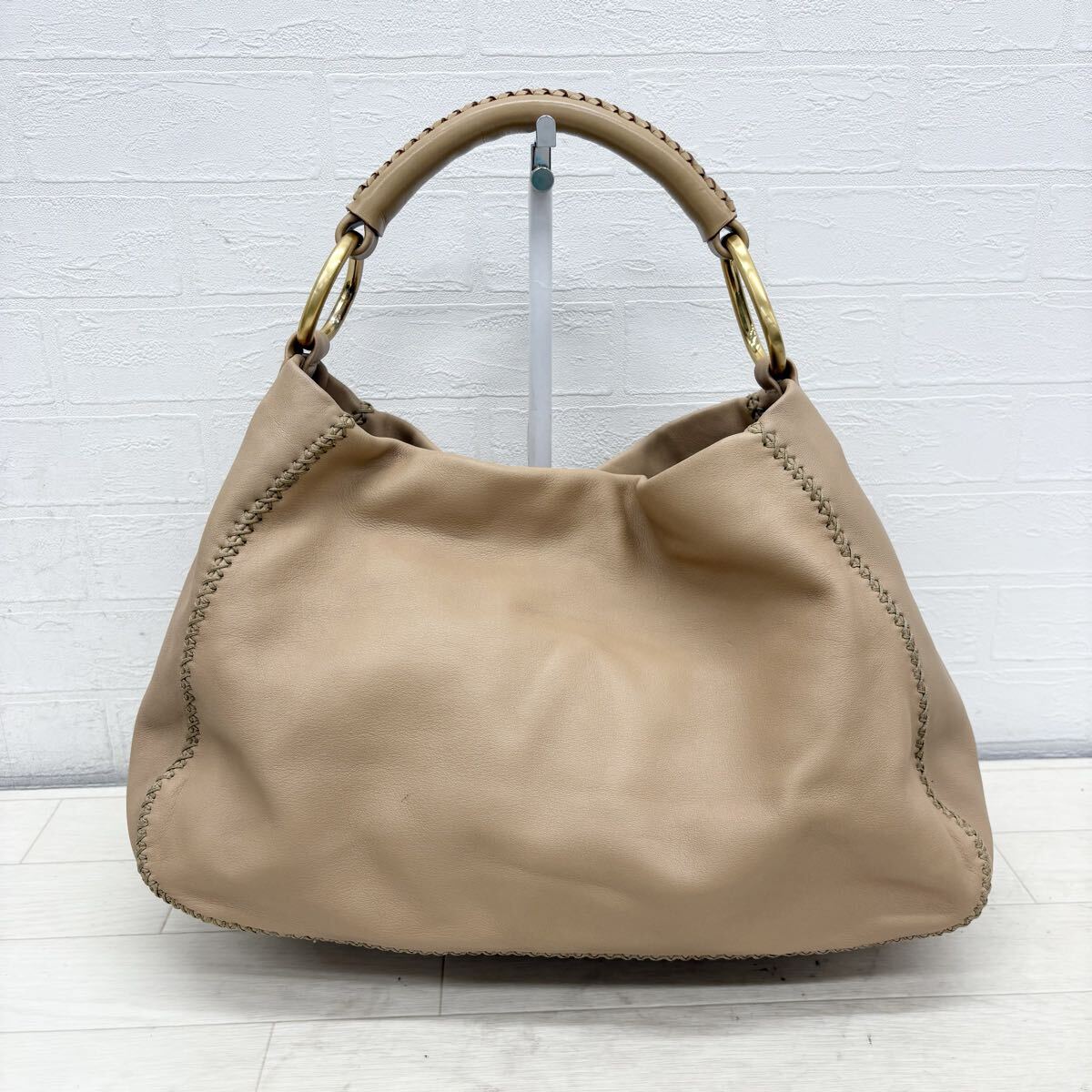 1808〓 SAZABY サザビー ハンドバッグ レディース ベージュ 鞄 手提げ鞄 レザーバッグ カジュアル拍卖