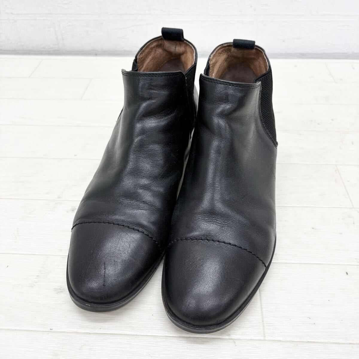 1806〓 MARGARET HOWELL idea マーガレットハウエルアイデア サイドゴアブーツ レディース サイズ23 ブラック ショートブーツ 靴拍卖