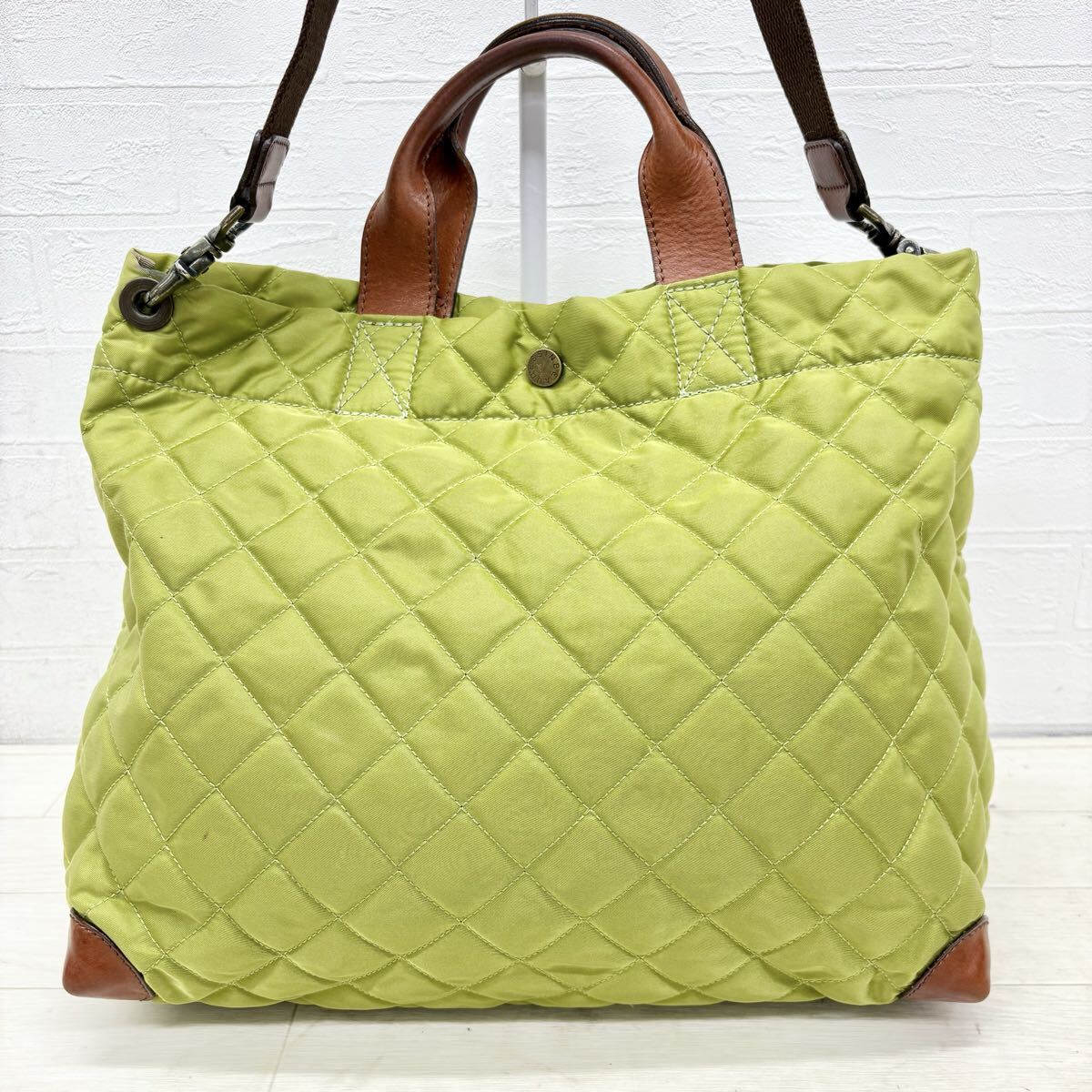 1808〓 LIMONTA リモンタ ハンドバッグ トートバッグ ショルダーバッグ レディース ライトグリーン ブラウン 鞄 手提げ鞄 肩掛け鞄拍卖