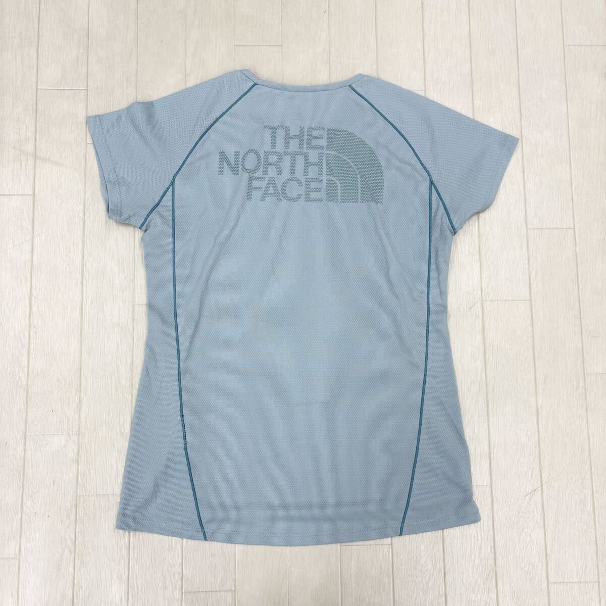 1811〓 THE NORTH FACE ザ・ノースフェイス 半袖カットソー レディース サイズL ライトブルー トップス Tシャツ スポーツ アウトドア拍卖