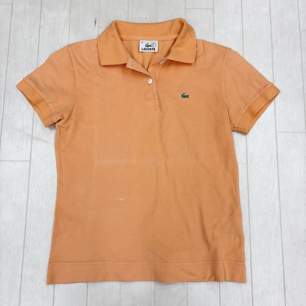 1811〓 LACOSTE ラコステ 半袖ポロシャツ レディース サイズ40 オレンジ トップス カットソー シャツ カジュアル拍卖