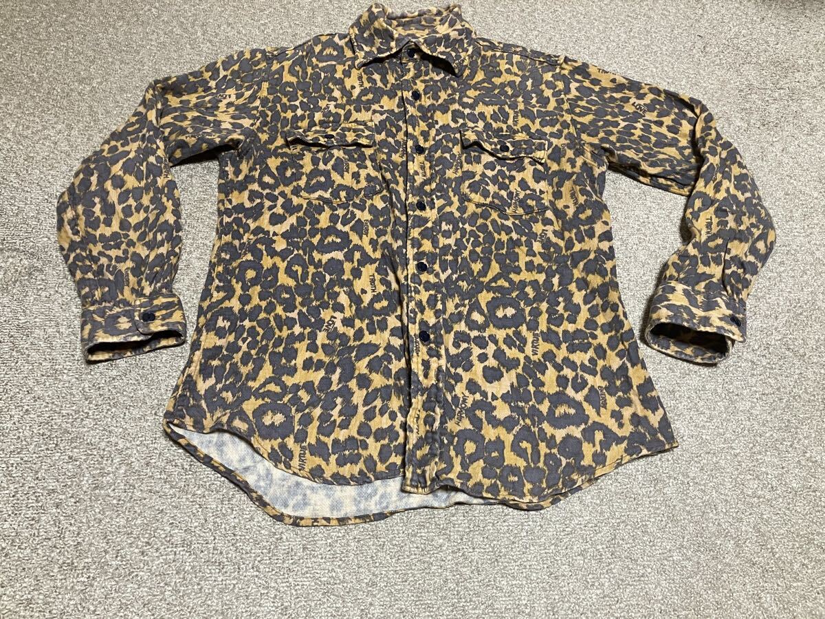TIGRE BROCANTE ティグルブロカンテ長袖ガーゼシャツ レオパード ヒョウ柄メンズMサイズ拍卖