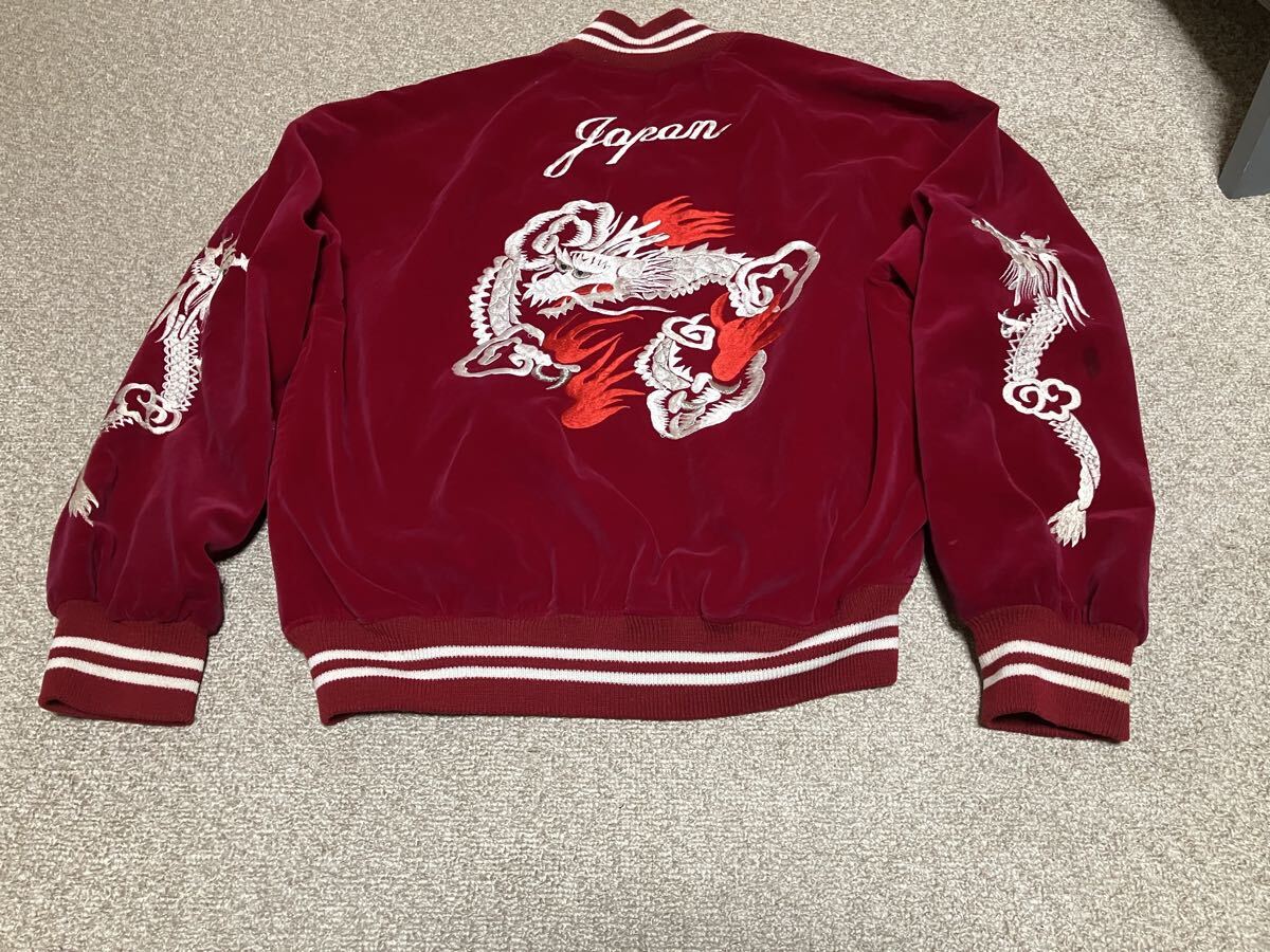 レア☆ヴィンテージ vintage 別珍スカジャンスーベニアジャケット JAPAN龍刺繍メンズLサイズ ブランド不明 ノーブランド拍卖