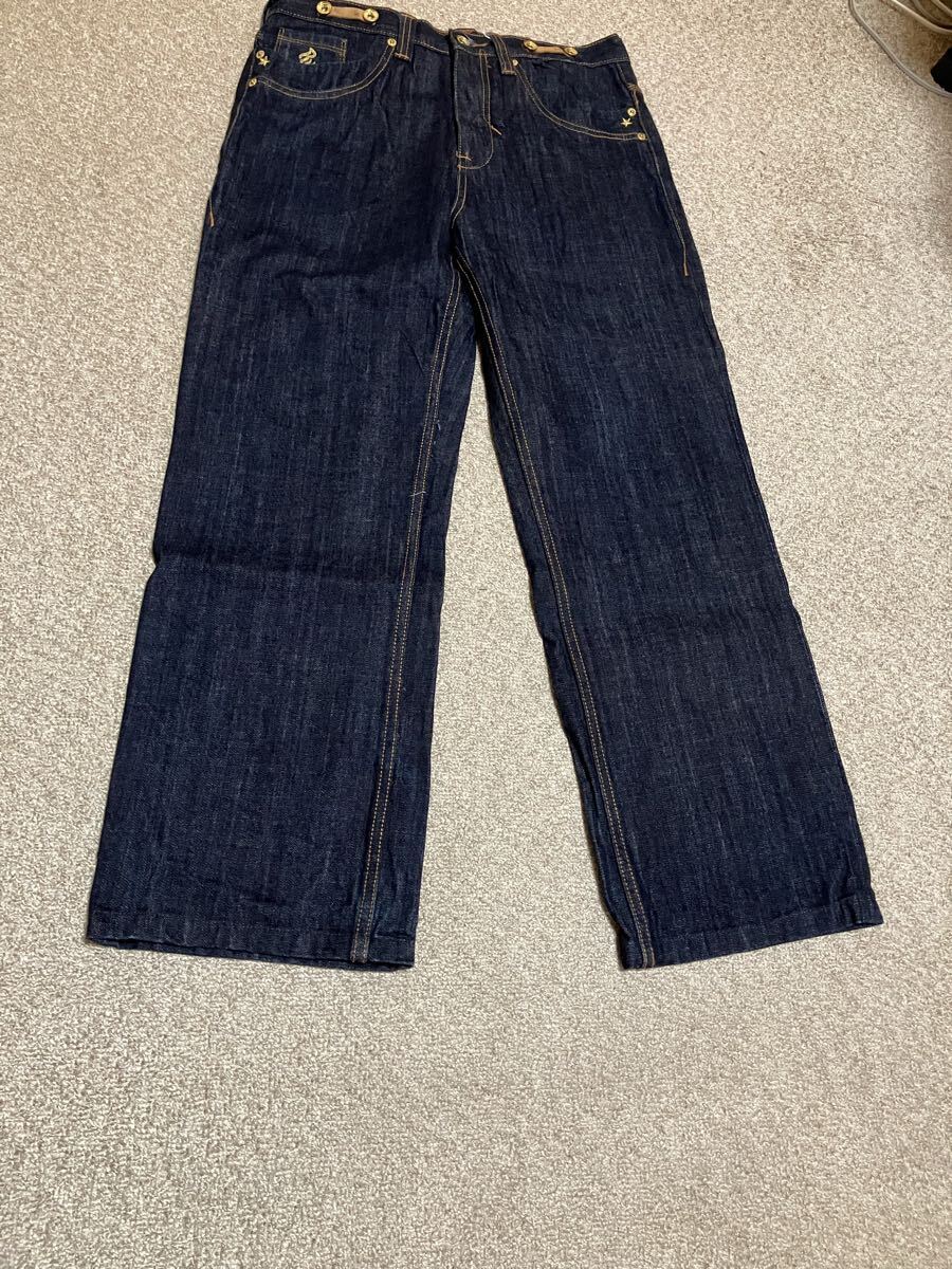 美品☆ROCAWEAR DENIM PANTS シンチバックW32デニムパンツジーンズ拍卖