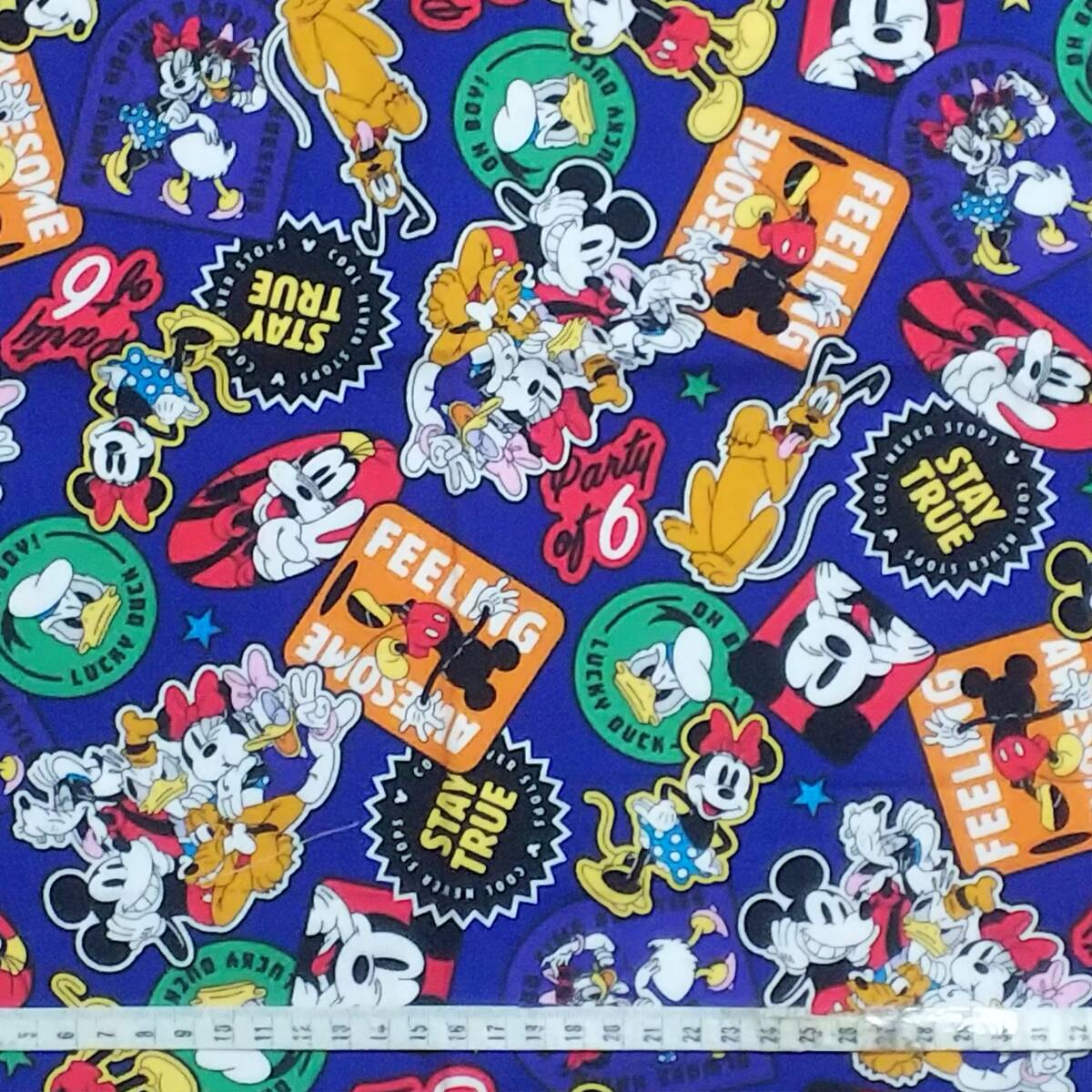ディズニー ミッキーマウス 生地 はぎれ みにーちゃん ドナルドダッグ拍卖