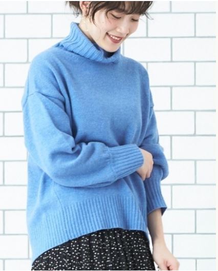 le.coeur.blanc ルクールブラン★きれいなブルーのタートル ニット セーター★38拍卖