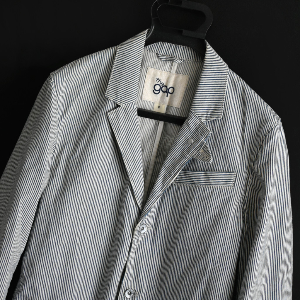 00s GAP ギャップ ヒッコリー VINTAGE ワーク テーラードジャケット カバーオール M メンズ拍卖