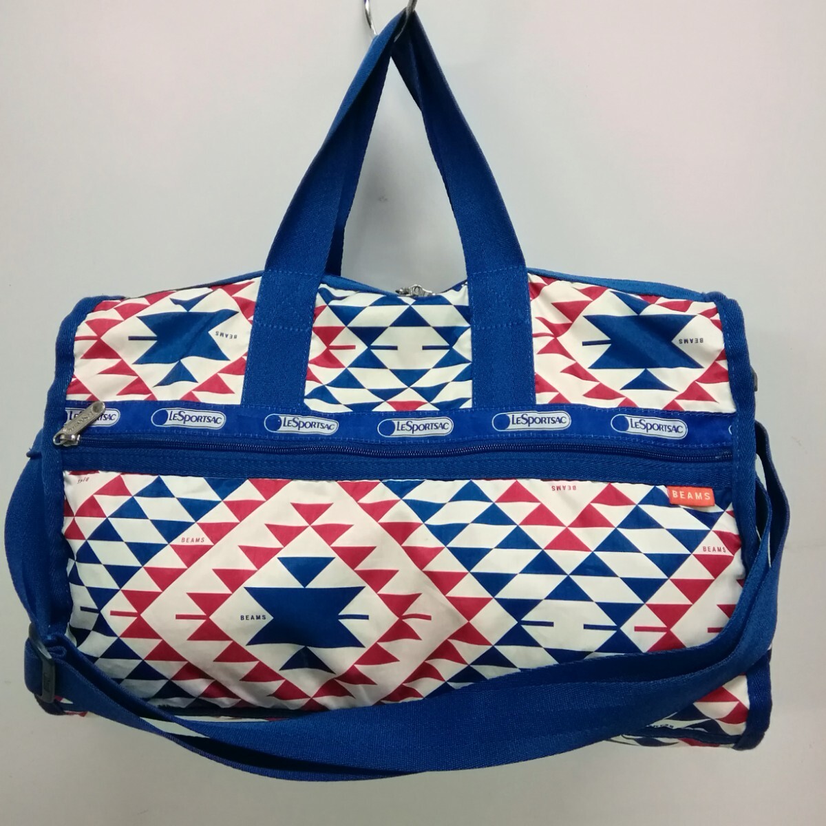 LeSportsac×BEAMS レスポートサック×ビームス 2WAY ボストンバッグ バック 鞄 大容量 ブルー拍卖