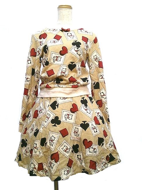 Shirly Temple トランプ 猫 柄 スウェット トレーナー & スカート 上下セット ワンピース シャーリーテンプル Emily 拍卖