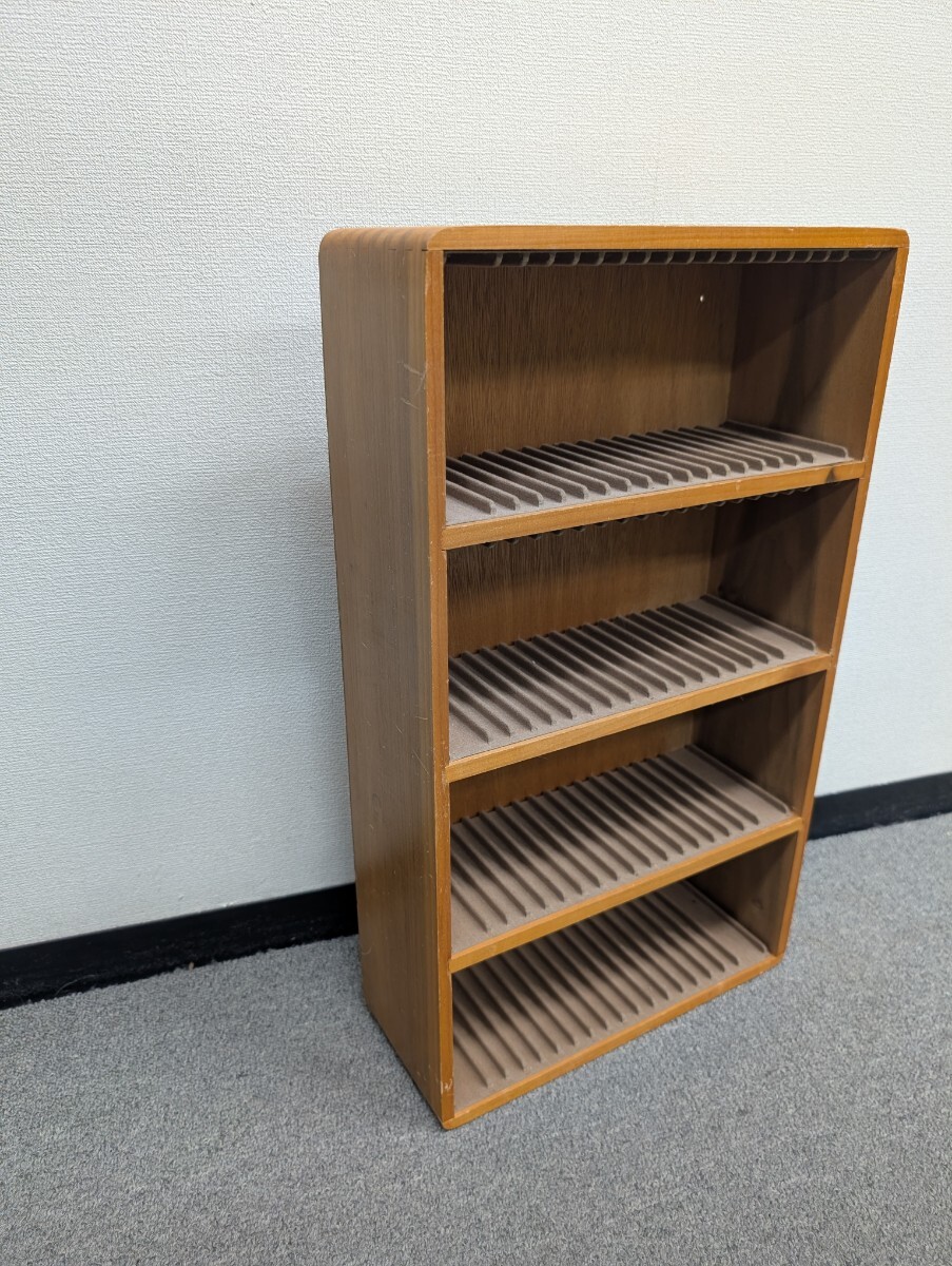美品【天然木製 ヴィンテージ CDラック】年代物 30年前 CDケース コレクションケース レトロ ラック拍卖