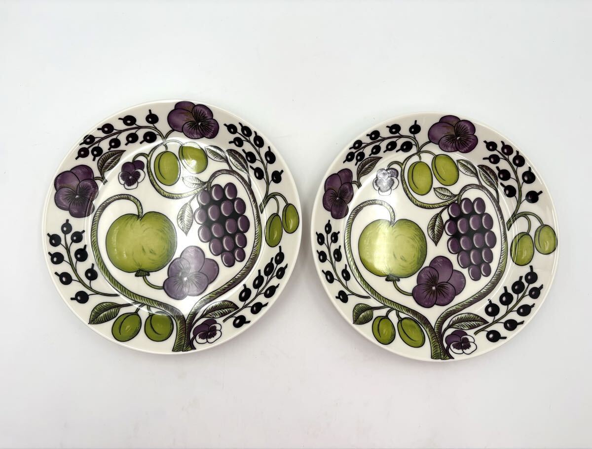 ARABIA アラビア パープル パラティッシ 21cm プレート 2枚セット拍卖