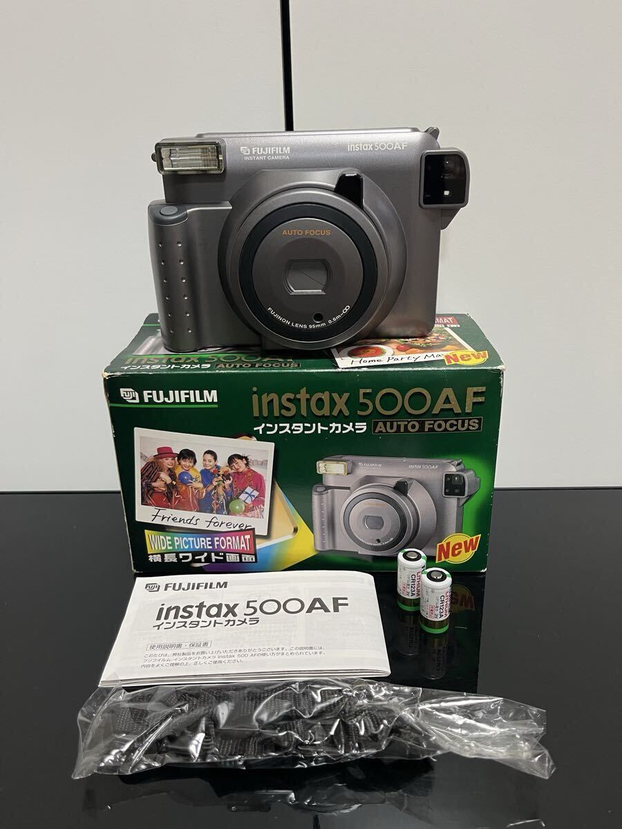 FUJIFILM富士フィルム インスタントカメラ 500AF 箱/説明書付き 動作未確認 比較的綺麗な品物 掘り出し物拍卖