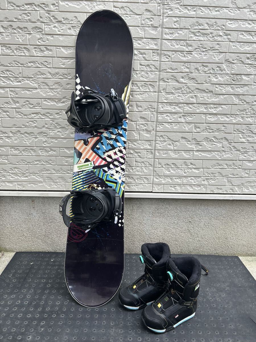 HEAD キッズ スノーボード 3点セット / ボード 127cm ブーツ22.5〜23.5cm拍卖