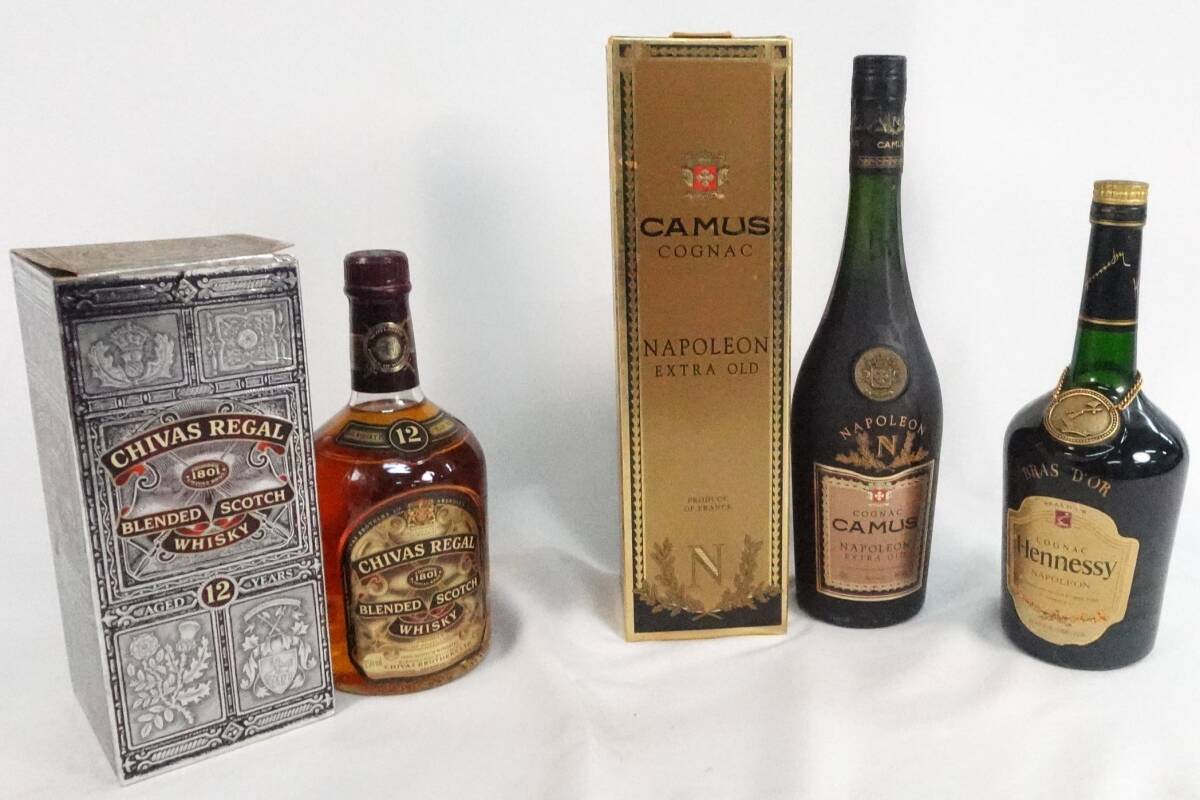 CHIVAS REGAL シーバスリーガル CAMUS NAPOLEON EXTRA OLD カミュ ナポレオン エクストラ オールド Hennessy ヘネシー 3点まとめ拍卖