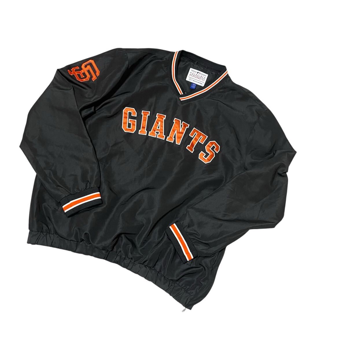 MLB サンフランシスコジャイアンツ GIANTS ジャイアンツ GENUINE MERCHANDISE プルオーバージャケット ブルゾン サイドジップ XL拍卖