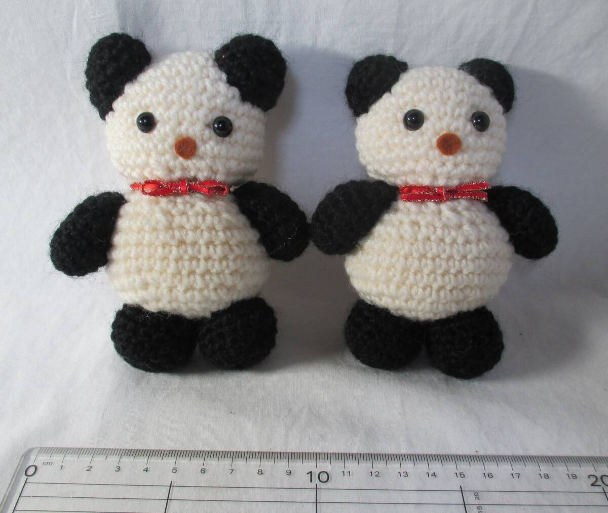 あみぐるみ パンダ2体 ハンドメイド 手編み拍卖