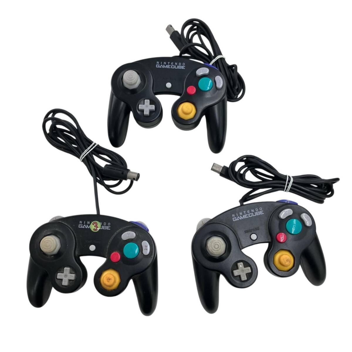 186000 現状品 Nintendo 任天堂 ニンテンドウ ゲームキューブ コントローラー DOL-003 ブラック 3点まとめ売り拍卖