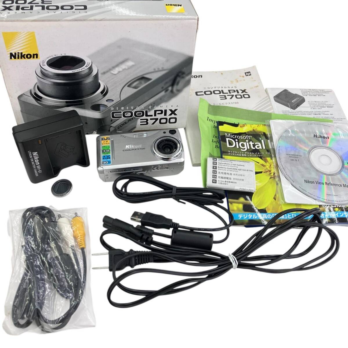 186000 ジャンク品 Nikon ニコン 【ズームレンズ破損】デジカメ COOLPIX 3700 E3700 シルバー拍卖