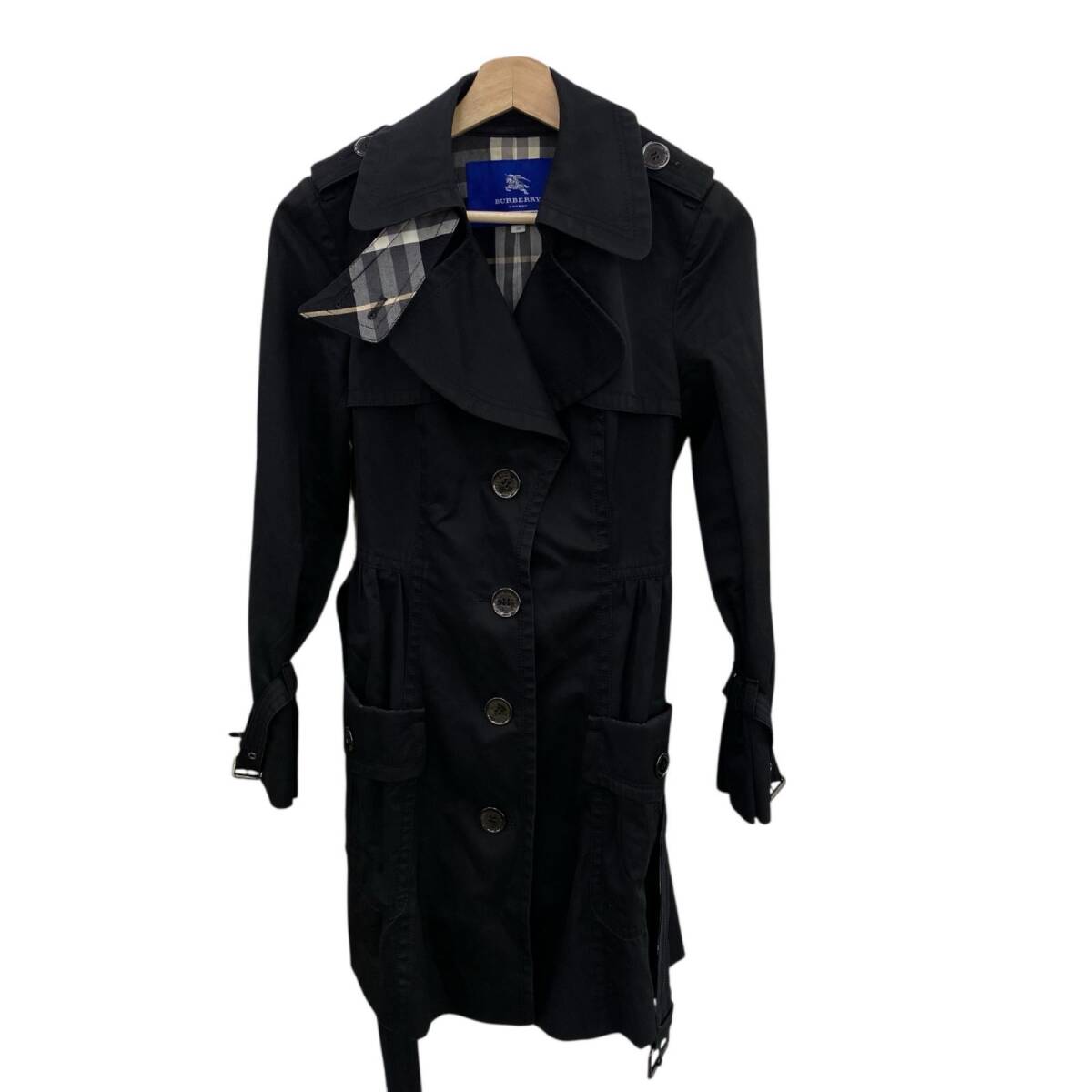 186005 BURBERRY BLUE LABEL バーバリーブルーレーベル トレンチコート 38 裏地ノバチェック拍卖
