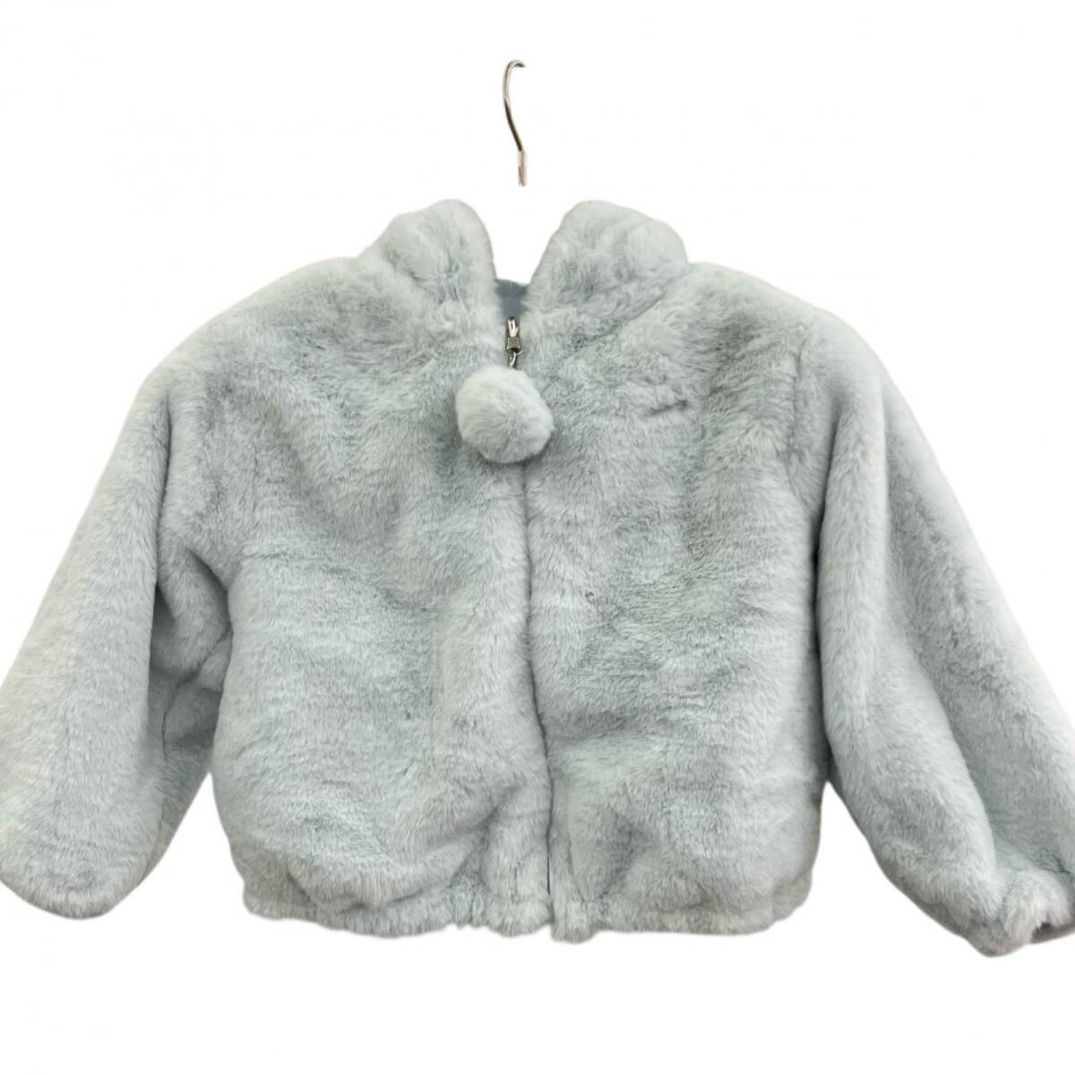 186004 mezzo piano メゾピアノ ★タグ付き★ リバーシブルどうぶつ フェイクファーブルゾン 120cm 水色 キッズ拍卖