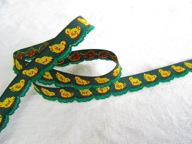 ドイツ カフカリボン ジャガード織 リボンテープ ひよこ拍卖