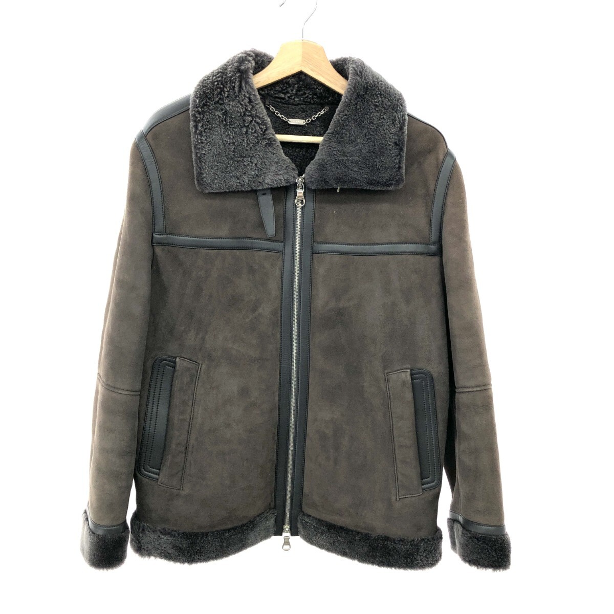 ◆LOEWE ロエベ ムートンジャケット 48 38/2012コレクション ブラウン メンズ拍卖