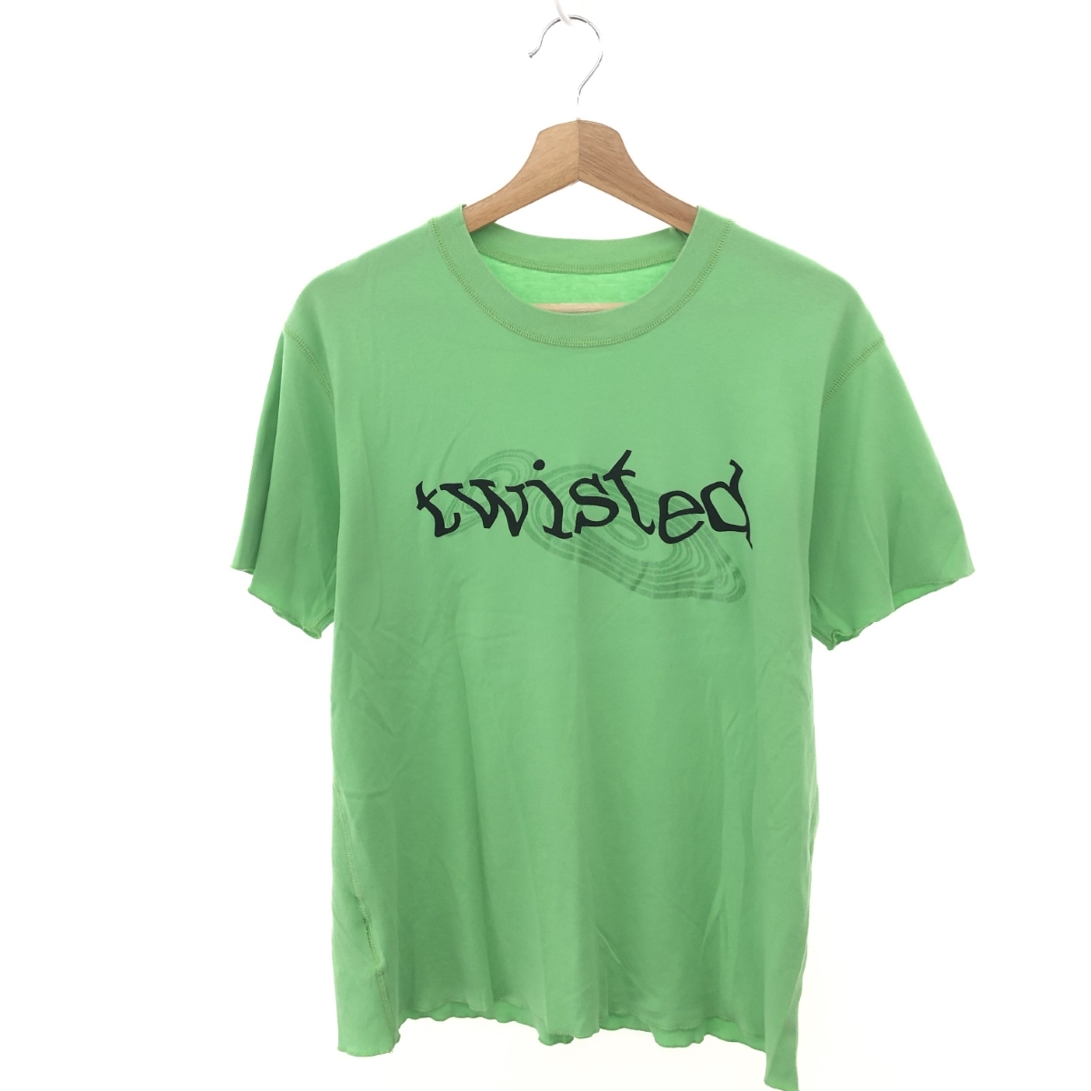 ◆LUCIEN PELLAT-FINET ルシアンぺラフィネ 半袖カットソー サイズ:L ラメプリント/Tシャツ コットン100% グリーン メンズ拍卖