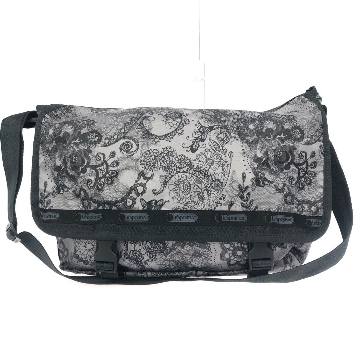 良好◆LeSportsac レスポートサック ショルダーバッグ 総柄 グレー レディース拍卖