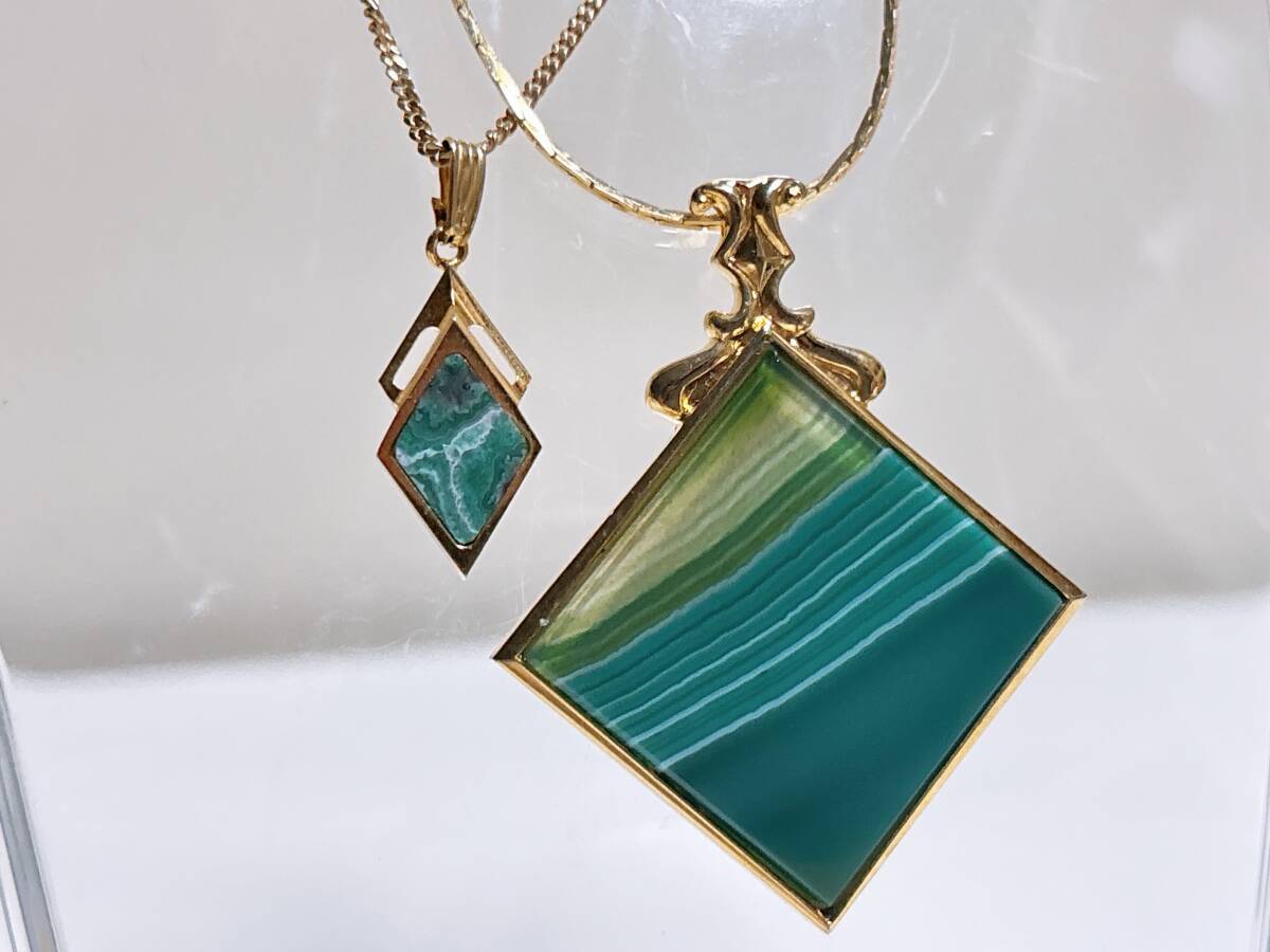 10-25 天然石 ネックレス ゴールド チェーン 2本セット アクセサリー拍卖