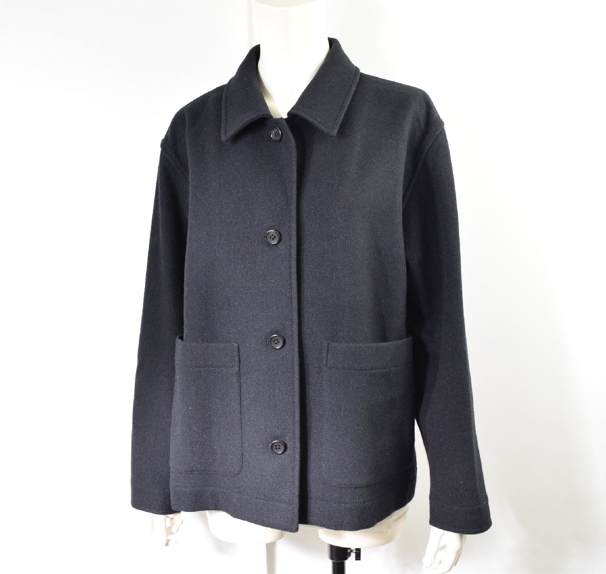 2355-25R0055★マーガレットハウエル MARGARET HOWELL 美品★オンオフ活躍♪ 23AW 上質ソフトウールツイル 優秀ジャケット Ⅱ 黒ブラック拍卖