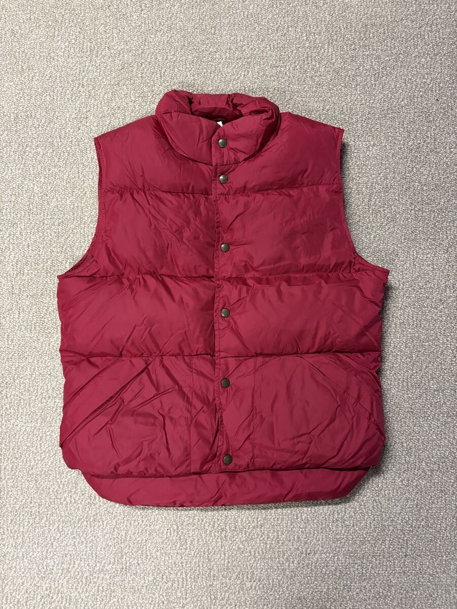 【90s sizeS】L.L.BEAN ダウンベスト 赤 エルエルビーン メンズS ビンテージ拍卖