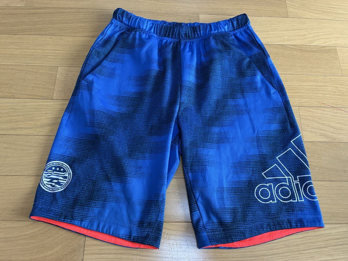 アディダス ハーフパンツ 150センチ ボトムス キッズジュニア 男の子男子 半ズボン ショートパンツ 短パン 青 ブルー スポーツ拍卖