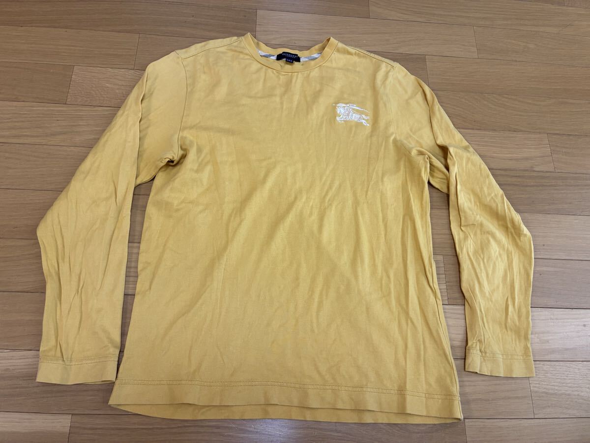 バーバリー ロンドン 長袖Tシャツ 160センチ トップス キッズジュニア 男の子男子 メンズ レディースにも ロンT ロゴ イエロー拍卖